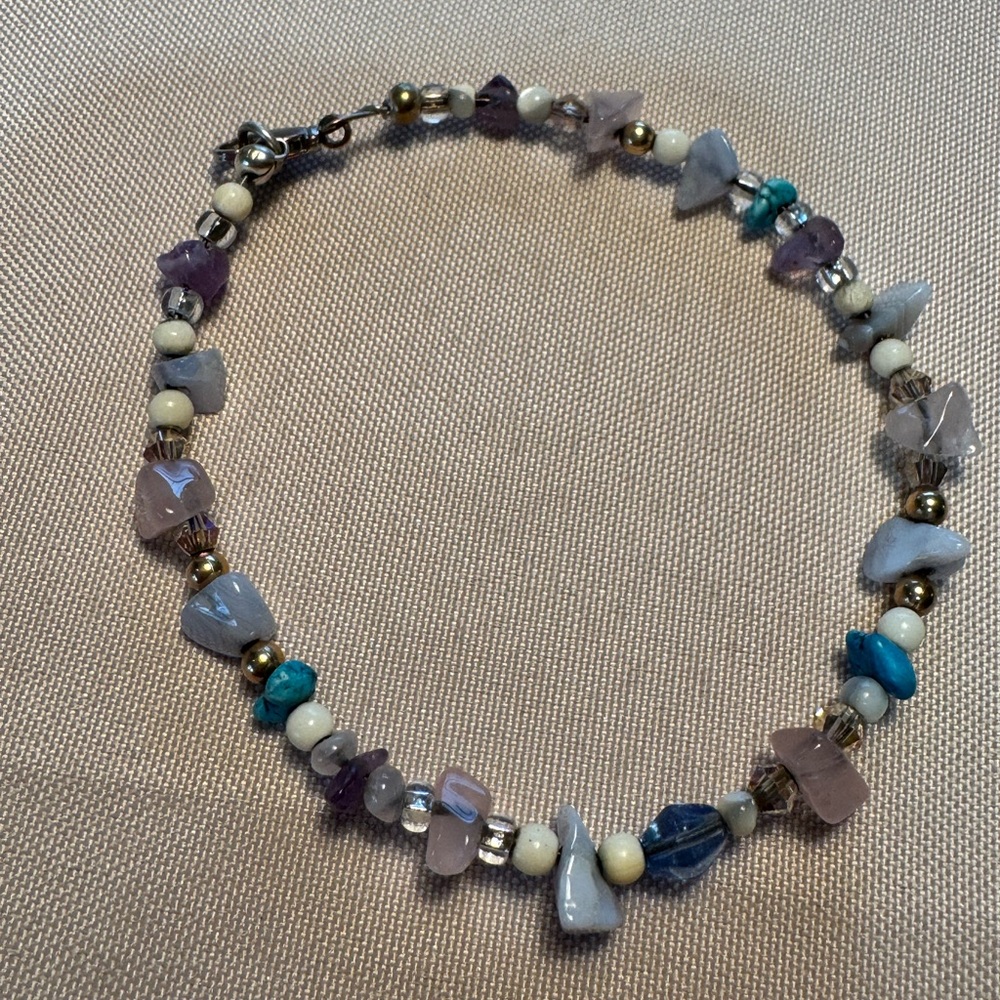 Natural Multicolor Beaded Women's bracelet. String on wire so more durable.
